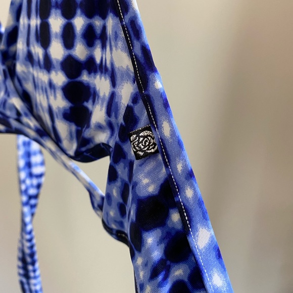 Blue Reversible Bikini Top - La Vie en Rose S - Picture 7 of 7